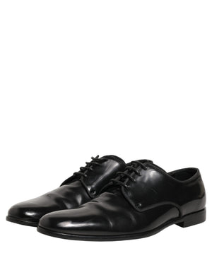 Dolce & Gabbana Schwarze Leder Herren Derby Business-Schuhe