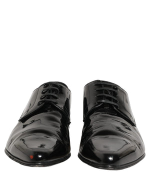 Dolce & Gabbana Schwarze Leder Derby Schnürschuhe für Herren