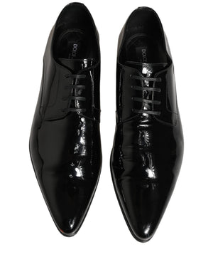 Dolce & Gabbana Schwarze Leder Derby Schnürschuhe für Herren
