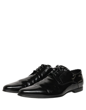 Dolce & Gabbana Schwarze Leder Derby Schnürschuhe für Herren