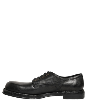 Dolce & Gabbana Schwarze Leder Schnür-Derby-Anzugschuhe für Herren