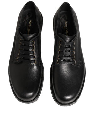 Dolce & Gabbana Schwarze Leder Schnür-Derby-Anzugschuhe für Herren