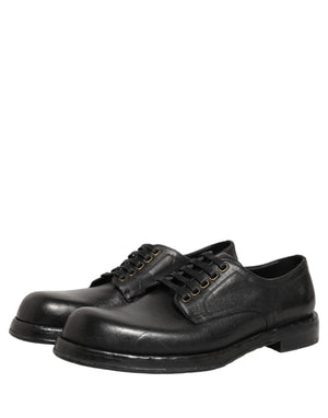 Dolce & Gabbana Schwarze Leder Schnür-Derby-Anzugschuhe für Herren