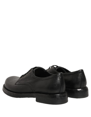 Dolce & Gabbana Schwarze Leder Schnür-Derby-Anzugschuhe für Herren