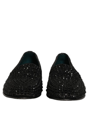 Dolce & Gabbana Schwarze Loafer mit Strassbesatz