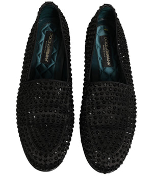Dolce & Gabbana Schwarze Loafer mit Strassbesatz