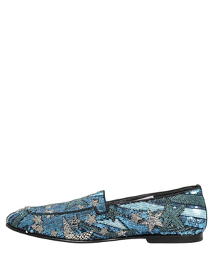 Dolce & Gabbana Multicolor bestickte Loafer mit Pailletten