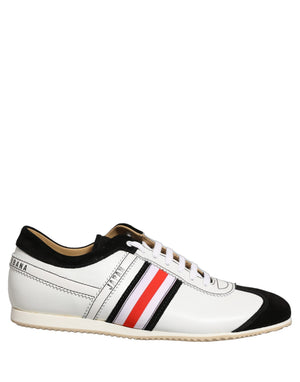 Dolce & Gabbana Schwarze Weiße Leder Wildleder Low-Top Sneaker Schuhe