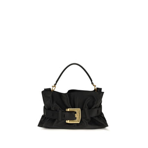 Balmain Schwarze Bos Taurus Kalbsleder Schultertasche