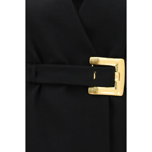 Balmain Schwarzer Oves Aries Wollblazer