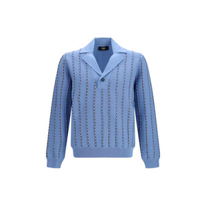 Fendi Blaues Baumwoll-Polohemd