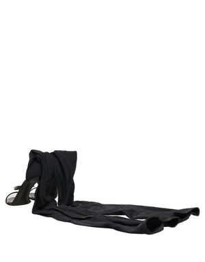 Dolce & Gabbana Stiletto-Sandalen-Socken-Kniehohe-Stiefel-Schwarz