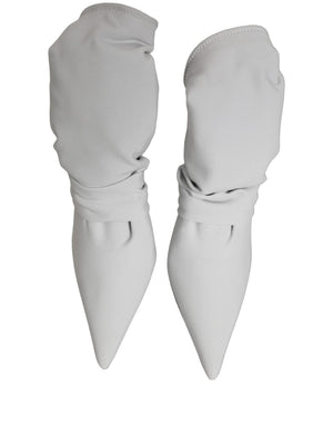 Dolce & Gabbana Graue Stretch-Socken-Stiefeletten