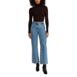 Morgan De Toi Brauner Viskose-Rollkragenpullover