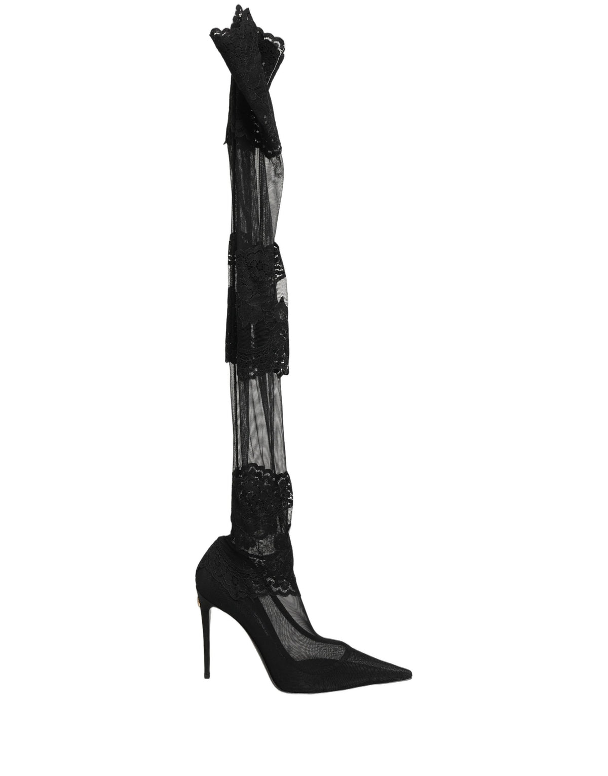 Dolce & Gabbana Schwarze Overknee-Socken-Pumps-Stiefel