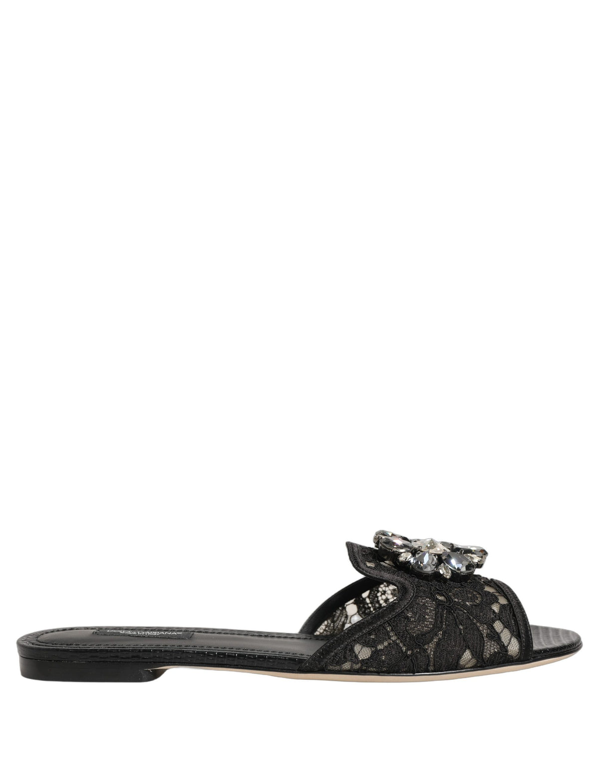 Dolce & Gabbana Schwarze Devotion Spitze Ballerinas zum Hineinschlüpfen