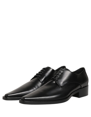Dolce & Gabbana Schwarze Leder Schnür-Derby-Schuhe