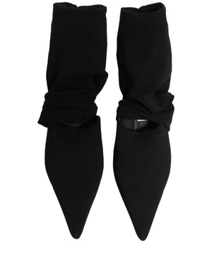 Dolce & Gabbana Schwarze Socken-Stiefel mit Absatz, Knöchelhoch