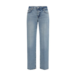 7FOR Blaue Jeans aus Baumwolle im geraden Schnitt