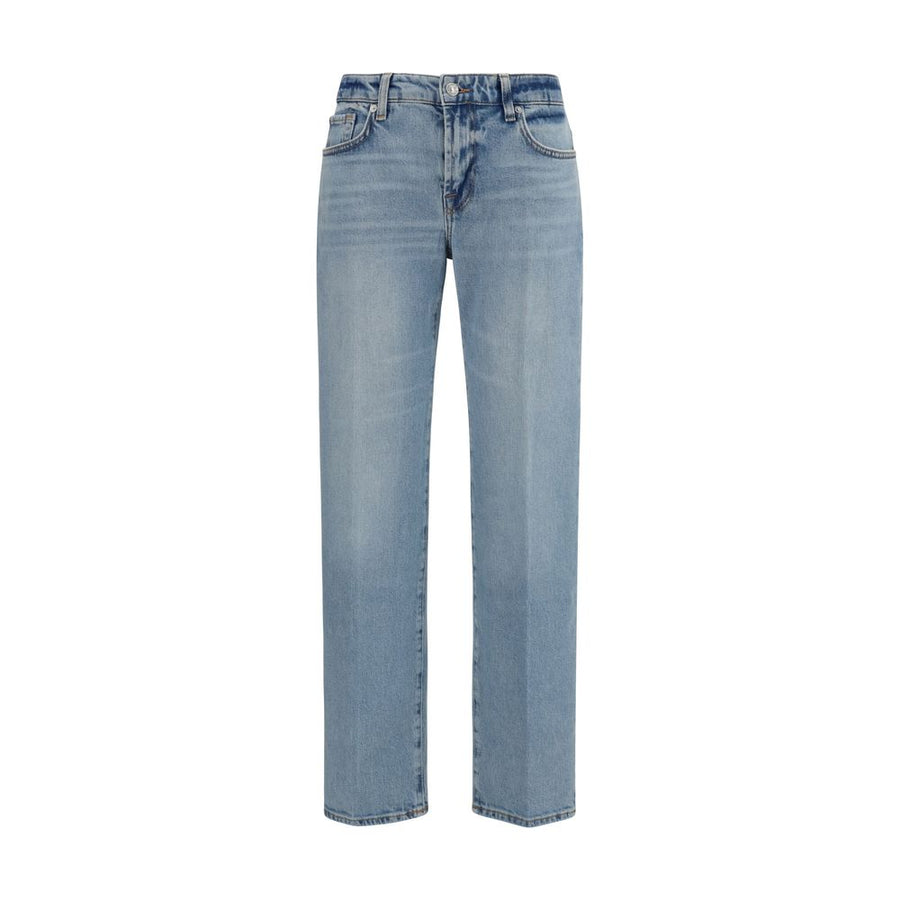 7FOR Blaue Jeans aus Baumwolle im geraden Schnitt