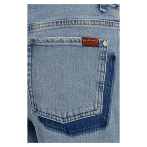7FOR Blaue Jeans aus Baumwolle im geraden Schnitt