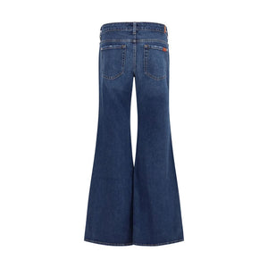 7FOR Blaue Baumwoll-Jeans mit ausgestelltem Bein