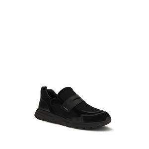 Prada Schwarze Bos Taurus Kalbsleder Sneaker