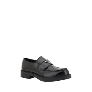Prada Schwarze Bos Taurus Kalbsleder Plateau-Loafer