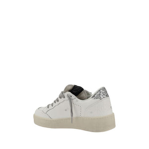 Golden Goose Silberne Kalbshaut Bos Taurus Sneakers mit niedrigem Schaft
