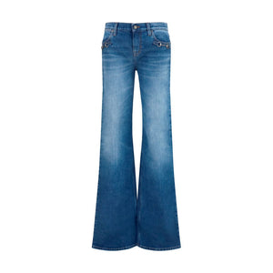 Gucci Blaue Baumwoll-Jeans mit ausgestelltem Bein