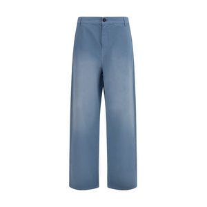 Miu Miu Blaue Baumwoll-Freizeithose