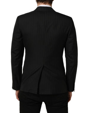 Dolce & Gabbana Sakko aus Wolle mit schwarzem Streifenmuster, einreihig