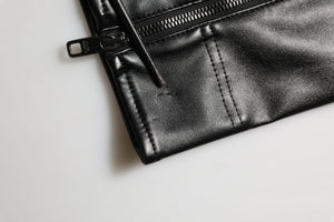Dolce & Gabbana Schwarze Herrenhose aus PU-Leder mit Reißverschluss
