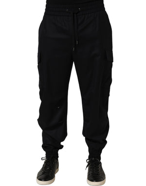 Dolce & Gabbana Schwarze Cargo Jogger Sweatpants mit mittlerer Taille