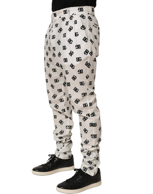 Dolce & Gabbana Weiße Skinny Fit Anzughose mit Logo für Herren