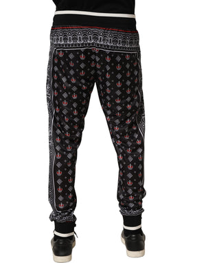 Dolce & Gabbana Schwarze Jogginghose mit Bandana-Krone für Herren