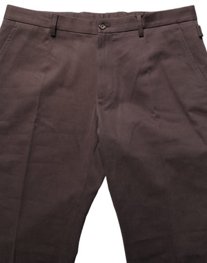 Dolce & Gabbana Braune Baumwoll-Röhrenhose im Skinny-Fit
