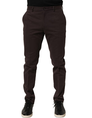 Dolce & Gabbana Braune Baumwoll-Röhrenhose im Skinny-Fit