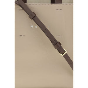 Marni Beige Kalbsleder Bos Taurus Schultertasche
