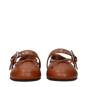 Miu Miu Ballerinas aus braunem Leder