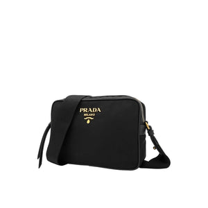Prada Schwarze Bos Taurus Kalbsleder Schultertasche