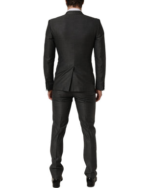 Dolce & Gabbana Grauer MARTINI Slim Fit Anzug im 3-Teiler-Look