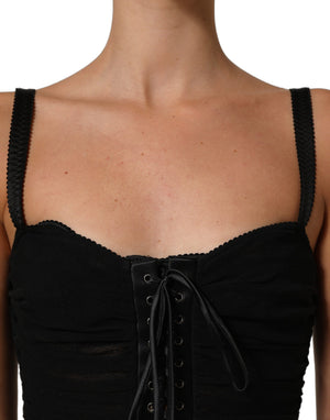 Dolce & Gabbana Schwarzes Bodycon Korsett-Mini-Kleid