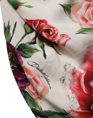 Dolce & Gabbana Weißes Blumen-Etui-Minikleid ohne Ärmel