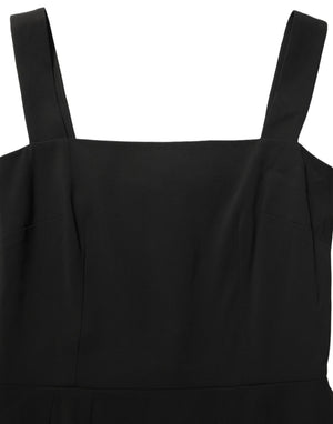 Dolce & Gabbana Schwarzes Midi-Etuikleid aus Viskose-Stretch