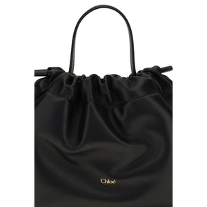 Chloé Schwarze Lammleder Schultertasche Ovis Aries Aries