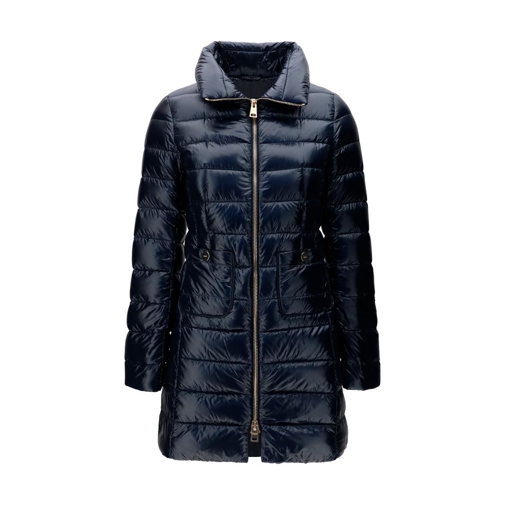 Herno Blaue Polyamid-Jacke in voller Länge