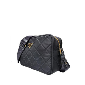 Prada Schwarze Bos Taurus Kalbsleder Schultertasche