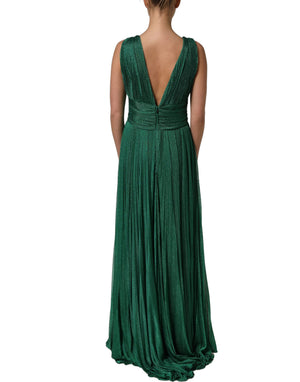 Dolce & Gabbana Smaragdgrünes Plissee-Abendkleid