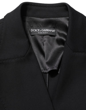 Dolce & Gabbana Schwarzer Krepp-Blazer im Double-Breasted-Stil